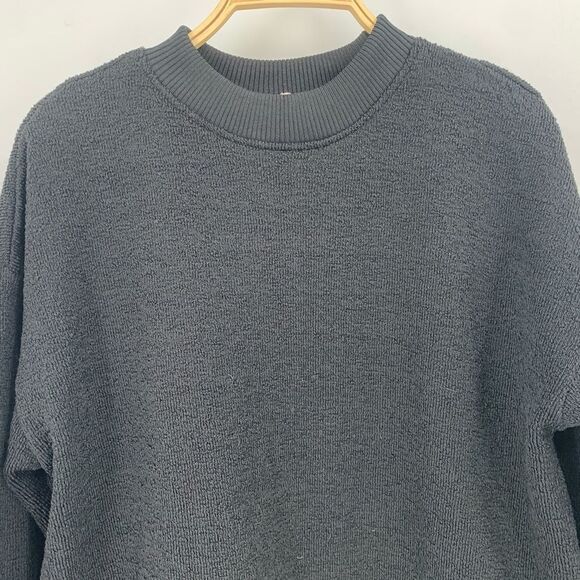 Zara Basic Black Crew Neck Sweatshirt/Sweater Unisex - Picture 2 of 11